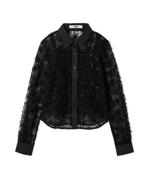 FURFUR（ファーファー）の「立体フラワーレースブラウス（シャツ/ブラウス・レディース・ホワイト/ブラック/サックスブルー・F）」の16枚目の写真