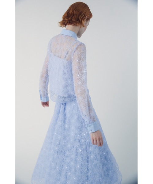 FURFUR（ファーファー）の「立体フラワーレースブラウス（シャツ/ブラウス・レディース・ホワイト/ブラック/サックスブルー・F）」の5枚目の写真