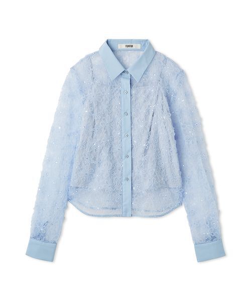 FURFUR（ファーファー）の「立体フラワーレースブラウス（シャツ/ブラウス・レディース・ホワイト/ブラック/サックスブルー・F）」の17枚目の写真