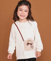 SLAP SLIP（スラップスリップ）の「リボン付きファーポシェットパッチトレーナー(80~130cm)（スウェット・キッズ）」