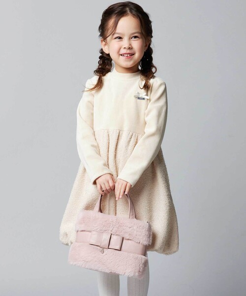 BeBe（ベベ）の「リボンベルトファー2wayバッグ（ショルダーバッグ・キッズ・ピンク/オフホワイト・FREE）」の10枚目の写真