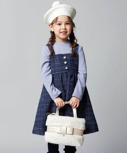 BeBe（ベベ）の「リボンベルトファー2wayバッグ（ショルダーバッグ・キッズ・ピンク/オフホワイト・FREE）」の4枚目の写真