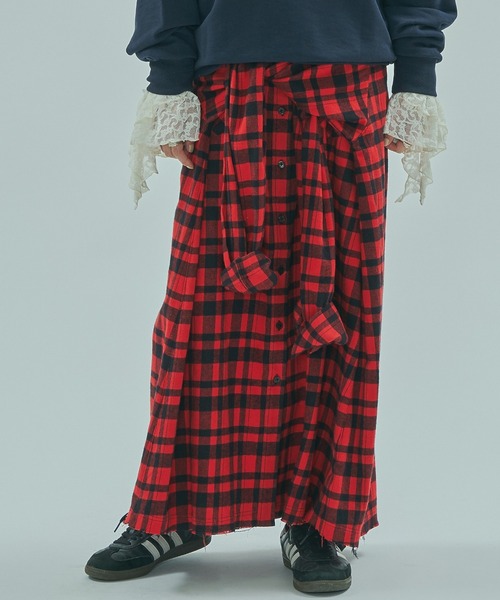 ローズバッド（ROSE BUD）/INDIA IS BEUATIFUL/3WAY FLANNEL SHIRT SKIRT セール】【ROSE BUD別注】INDIA IS BEAUTIFUL/3WAY FLANNEL SHIRT