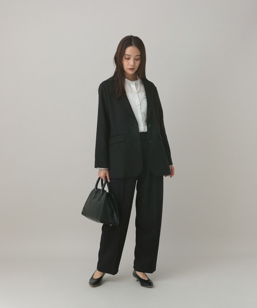 GLOBAL WORK(グローバルワーク)の「MATINEE LINE/ウールライク/ストレートパンツ/601515(その他パンツ・レディース・ベージュ/ブラウン系9/ブラック・SMALL/MEDIUM/LARGE)」の5枚目の写真
