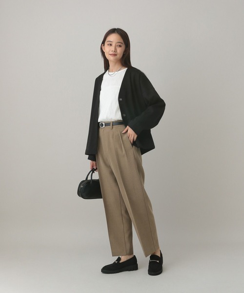 GLOBAL WORK(グローバルワーク)の「MATINEE LINE/ウールライク/ストレートパンツ/601515(その他パンツ・レディース・ベージュ/ブラウン系9/ブラック・SMALL/MEDIUM/LARGE)」の9枚目の写真