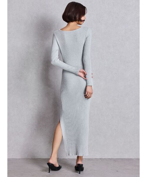 GYDA（ジェイダ）の「GGプレート long sleeve LONGニットワンピース（ワンピース・レディース・ブラック/シルバー・FREE）」の8枚目の写真