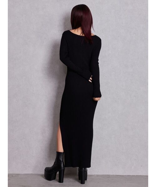 GYDA（ジェイダ）の「GGプレート long sleeve LONGニットワンピース（ワンピース・レディース・ブラック/シルバー・FREE）」の11枚目の写真