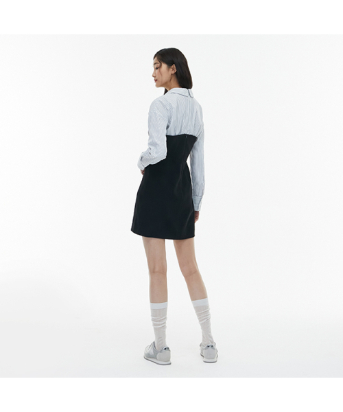 LAP(ラップ)の「ストライプ配色スリムワンピース AQ1WO264(ワンピース・レディース・ブラック・MEDIUM/SMALL)」の3枚目の写真