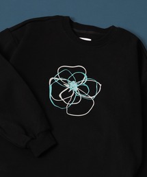 ATELANE CVC裏起毛刺繍スウェット/フラワー/ハート/ドローコード