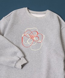 ATELANE CVC裏起毛刺繍スウェット/フラワー/ハート/ドローコード