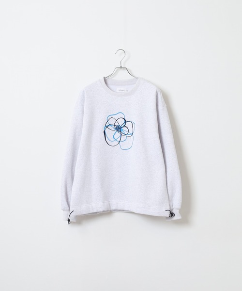 ATELANE(アテレーン)の「ATELANE CVC裏起毛刺繍スウェット/フラワー/ハート/ドローコード(スウェット・メンズ・グレー系その他2/ブラック系1/グレー系その他/グレー系2/グレー系1/ブラック系2・L/M)」の9枚目の写真