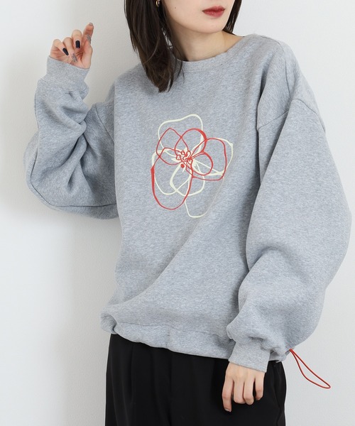 ATELANE(アテレーン)の「ATELANE CVC裏起毛刺繍スウェット/フラワー/ハート/ドローコード(スウェット・メンズ・グレー系その他2/ブラック系1/グレー系その他/グレー系2/グレー系1/ブラック系2・L/M)」の22枚目の写真