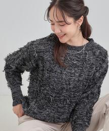 【S-LL】大人も着やすいシックなカラー 主役級フリンジニット
