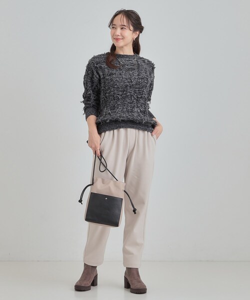 SHOO・LA・RUE(シューラルー)の「【S-LL】大人も着やすいシックなカラー 主役級フリンジニット(ニット/セーター・レディース・アイボリー/ブラック系4/ダークブラウン系4・01/02/03/04)」の17枚目の写真