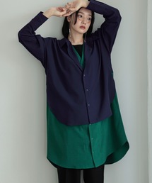 n'OrLABEL | 『レイヤードロングシャツ』(シャツワンピース)