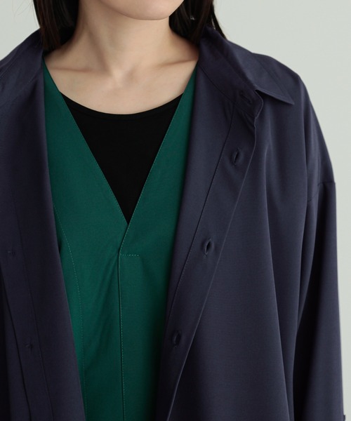 n'OrLABEL（ノアールレーベル）の「『レイヤードロングシャツ』（シャツワンピース・レディース・ネイビー/ブラック・FREE）」の16枚目の写真