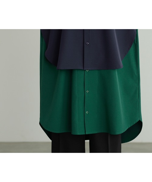 n'OrLABEL（ノアールレーベル）の「『レイヤードロングシャツ』（シャツワンピース・レディース・ネイビー/ブラック・FREE）」の18枚目の写真