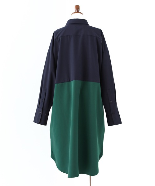 n'OrLABEL（ノアールレーベル）の「『レイヤードロングシャツ』（シャツワンピース・レディース・ネイビー/ブラック・FREE）」の21枚目の写真