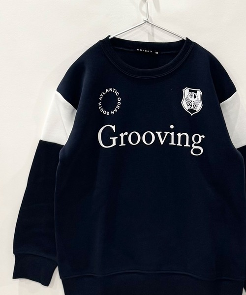 SHISKY(シスキー)の「裏起毛 綿タッチ ピリング防止加工 オーバーサイズ GAME トレーナー(スウェット・キッズ・ブラック/杢グレー/オフホワイト/ブラック系その他/ネイビー/チャコール・110/120/130/140/150/160)」の6枚目の写真