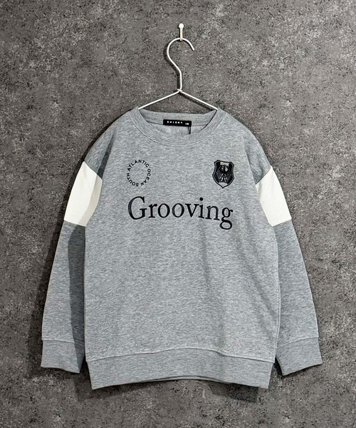 SHISKY(シスキー)の「裏起毛 綿タッチ ピリング防止加工 オーバーサイズ GAME トレーナー(スウェット・キッズ・ブラック/杢グレー/オフホワイト/ブラック系その他/ネイビー/チャコール・110/120/130/140/150/160)」の8枚目の写真