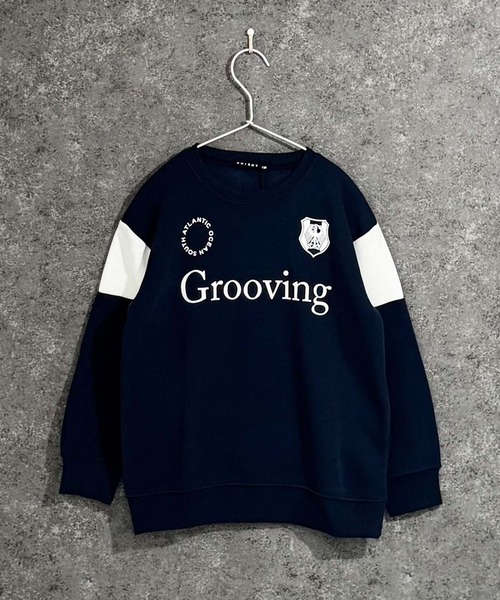 SHISKY(シスキー)の「裏起毛 綿タッチ ピリング防止加工 オーバーサイズ GAME トレーナー(スウェット・キッズ・ブラック/杢グレー/オフホワイト/ブラック系その他/ネイビー/チャコール・110/120/130/140/150/160)」の10枚目の写真