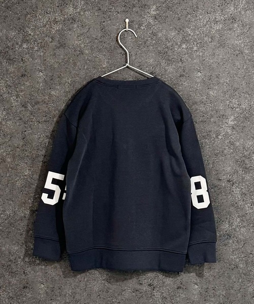 SHISKY(シスキー)の「裏起毛 綿タッチ ピリング防止加工 オーバーサイズ GAME トレーナー(スウェット・キッズ・ブラック/杢グレー/オフホワイト/ブラック系その他/ネイビー/チャコール・110/120/130/140/150/160)」の15枚目の写真