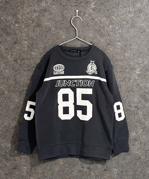 SHISKY(シスキー)の「裏起毛 綿タッチ ピリング防止加工 オーバーサイズ GAME トレーナー(スウェット・キッズ・ブラック/杢グレー/オフホワイト/ブラック系その他/ネイビー/チャコール・110/120/130/140/150/160)」の16枚目の写真