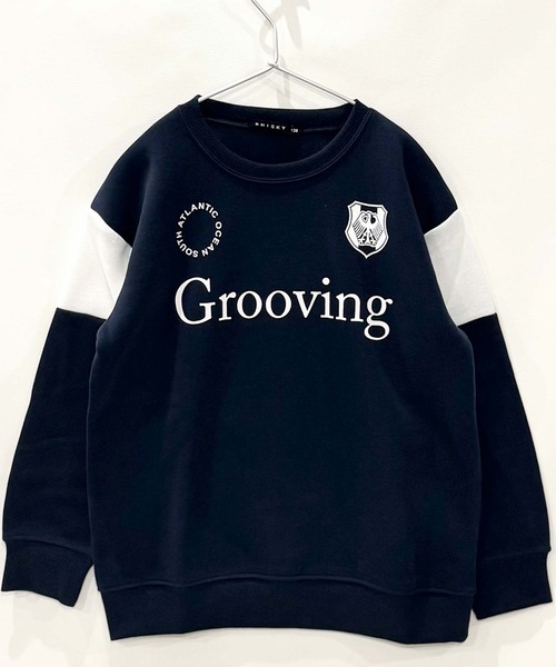 SHISKY(シスキー)の「裏起毛 綿タッチ ピリング防止加工 オーバーサイズ GAME トレーナー(スウェット・キッズ・ブラック/杢グレー/オフホワイト/ブラック系その他/ネイビー/チャコール・110/120/130/140/150/160)」の20枚目の写真