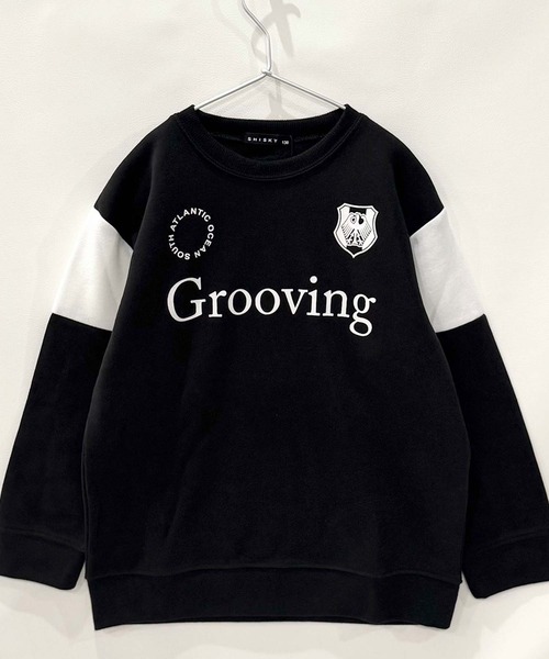 SHISKY(シスキー)の「裏起毛 綿タッチ ピリング防止加工 オーバーサイズ GAME トレーナー(スウェット・キッズ・ブラック/杢グレー/オフホワイト/ブラック系その他/ネイビー/チャコール・110/120/130/140/150/160)」の21枚目の写真