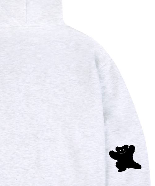 GRAVER（グレーバー）の「[ユニセックス]エルボウ I LOVE ベア フードパーカー_メランジホワイト（パーカー・レディース・ホワイト・SMALL/MEDIUM/LARGE/X-LARGE）」の3枚目の写真