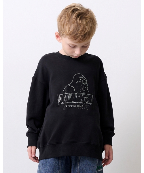 XLARGE KIDS(エクストララージキッズ)の「ラインストーンOGトレーナー(スウェット・キッズ・トップグレー/ブラック/ブラウン・90cm/140cm/130cm/100cm/120cm/110cm)」の2枚目の写真