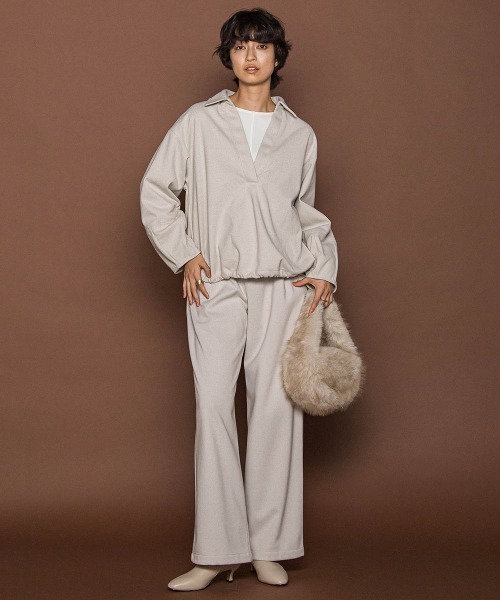 MAYSON GREY（メイソングレイ）の「【楽・美・軽】スキッパーブラウス≪手洗い可能≫（シャツ/ブラウス・レディース・オフホワイト/ブラウン/グレー系その他・M）」の8枚目の写真