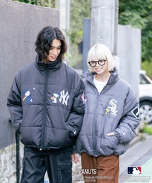 on ダウン　ナイロン中綿ジャケット✖️2 KoZ (コズ) シャイニー フルジップ 中綿ブルゾン L ジャケット