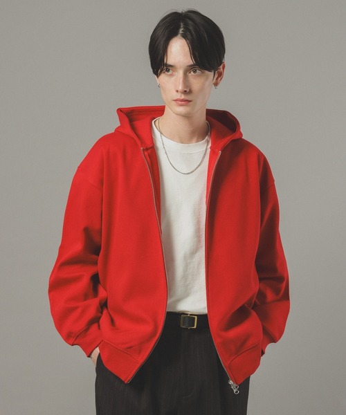 RAGEBLUE（レイジブルー）の「ボンディングジップパーカー【セットアップ対応】（パーカー・メンズ・レッド/グレー系その他/ブラック・MEDIUM/LARGE）」の3枚目の写真