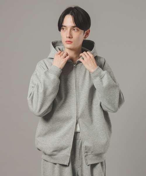 RAGEBLUE（レイジブルー）の「ボンディングジップパーカー【セットアップ対応】（パーカー・メンズ・レッド/グレー系その他/ブラック・MEDIUM/LARGE）」の5枚目の写真