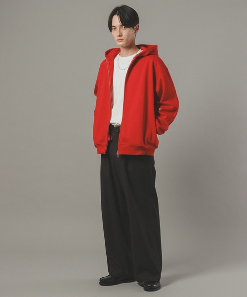 RAGEBLUE（レイジブルー）の「ボンディングジップパーカー【セットアップ対応】（パーカー・メンズ・レッド/グレー系その他/ブラック・MEDIUM/LARGE）」の7枚目の写真