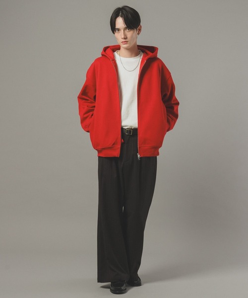 RAGEBLUE（レイジブルー）の「ボンディングジップパーカー【セットアップ対応】（パーカー・メンズ・レッド/グレー系その他/ブラック・MEDIUM/LARGE）」の9枚目の写真