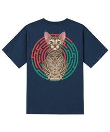 KTN0040 スフィンクスキャット 半袖Tシャツ - ネイビー