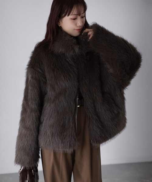 【〆鯖☆プロフ必読】即完売！アポワンウテセ　フェイクファーブルゾン　美品 ziyishiye_ph-03000jb70