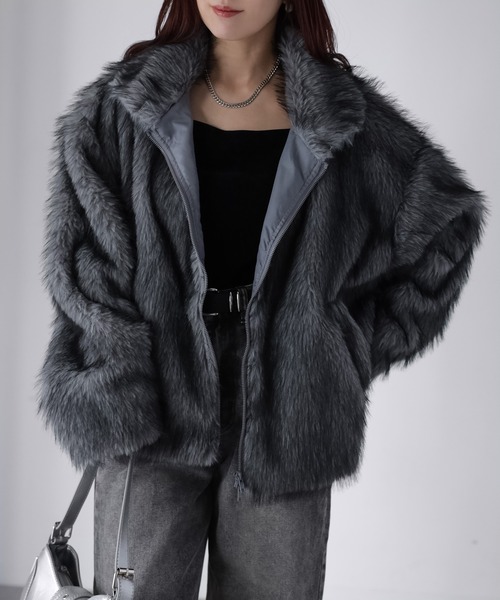 セール】ダブルジップフェイクファーブルゾン（ブルゾン）｜Riberry