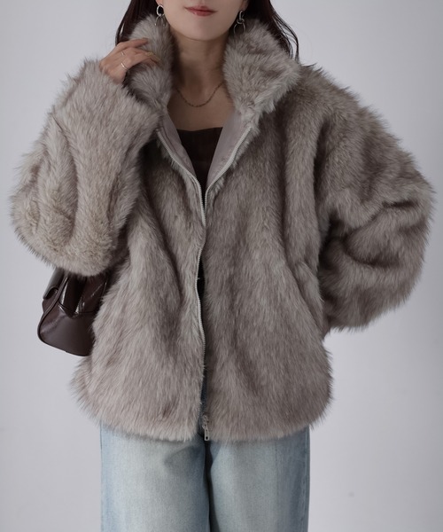 セール】ダブルジップフェイクファーブルゾン（ブルゾン）｜Riberry