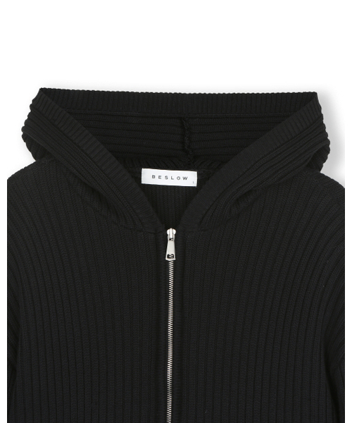 BESLOW(ビースロー)の「OVERSIZED HOOD KNIT ZIP UP BLACK(カーディガン/ボレロ・メンズ・その他・SMALL/MEDIUM)」の2枚目の写真