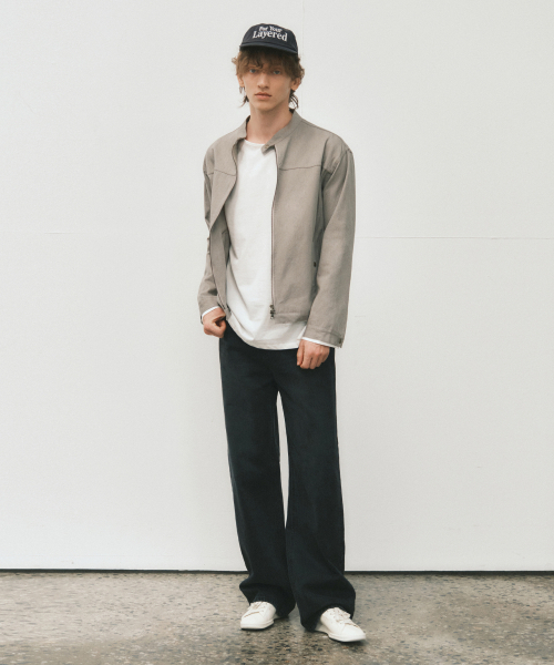 WEDNESDAY OASIS(ウェンズデーオアシス)の「テーラードバイカーコットンジャケット_HAZELNUT(W25-OT08)(その他アウター・メンズ・ライトブラウン・FREE)」の2枚目の写真