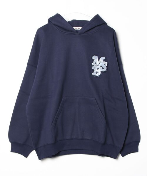 My sugar Babe（マイシュガーベイブ）の「line stone applique hoodie（パーカー・メンズ・オフホワイト/グレー/ピンク系/ダークブラウン/ネイビー系・MEDIUM/LARGE）」の5枚目の写真