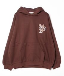 line stone applique hoodie