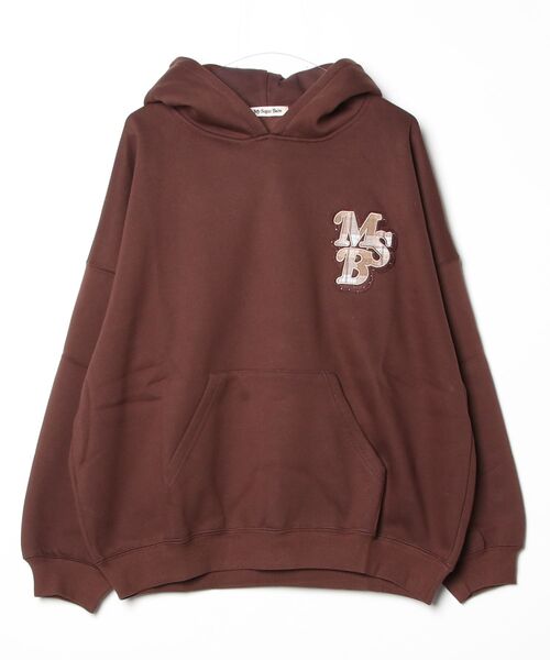 My sugar Babe（マイシュガーベイブ）の「line stone applique hoodie（パーカー・メンズ・オフホワイト/グレー/ピンク系/ダークブラウン/ネイビー系・MEDIUM/LARGE）」の4枚目の写真