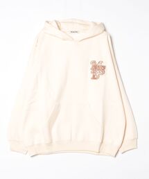 line stone applique hoodie