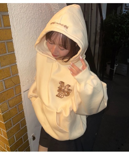 My sugar Babe（マイシュガーベイブ）の「line stone applique hoodie（パーカー・メンズ・オフホワイト/グレー/ピンク系/ダークブラウン/ネイビー系・MEDIUM/LARGE）」の11枚目の写真