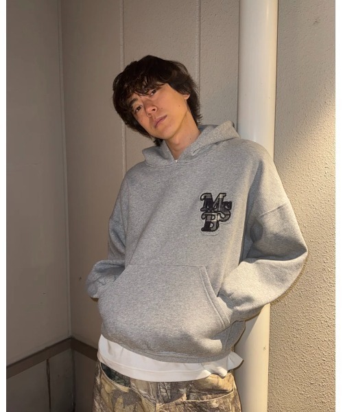 My sugar Babe（マイシュガーベイブ）の「line stone applique hoodie（パーカー・メンズ・オフホワイト/グレー/ピンク系/ダークブラウン/ネイビー系・MEDIUM/LARGE）」の12枚目の写真