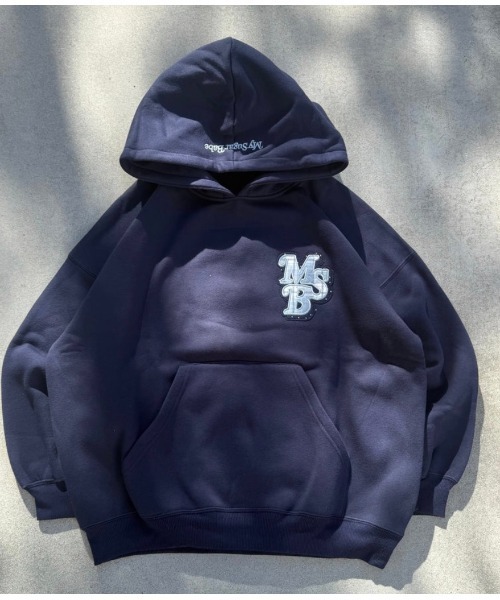 My sugar Babe（マイシュガーベイブ）の「line stone applique hoodie（パーカー・メンズ・オフホワイト/グレー/ピンク系/ダークブラウン/ネイビー系・MEDIUM/LARGE）」の18枚目の写真